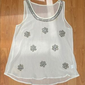 Women Floral Sparkle Top